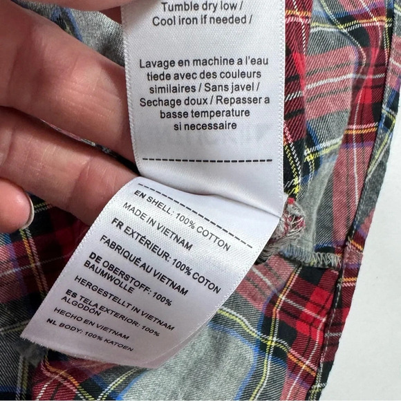 Untuckit Harrison Plaid Shirt Dress Grey Red Holiday Pockets - Picture 4 of 9